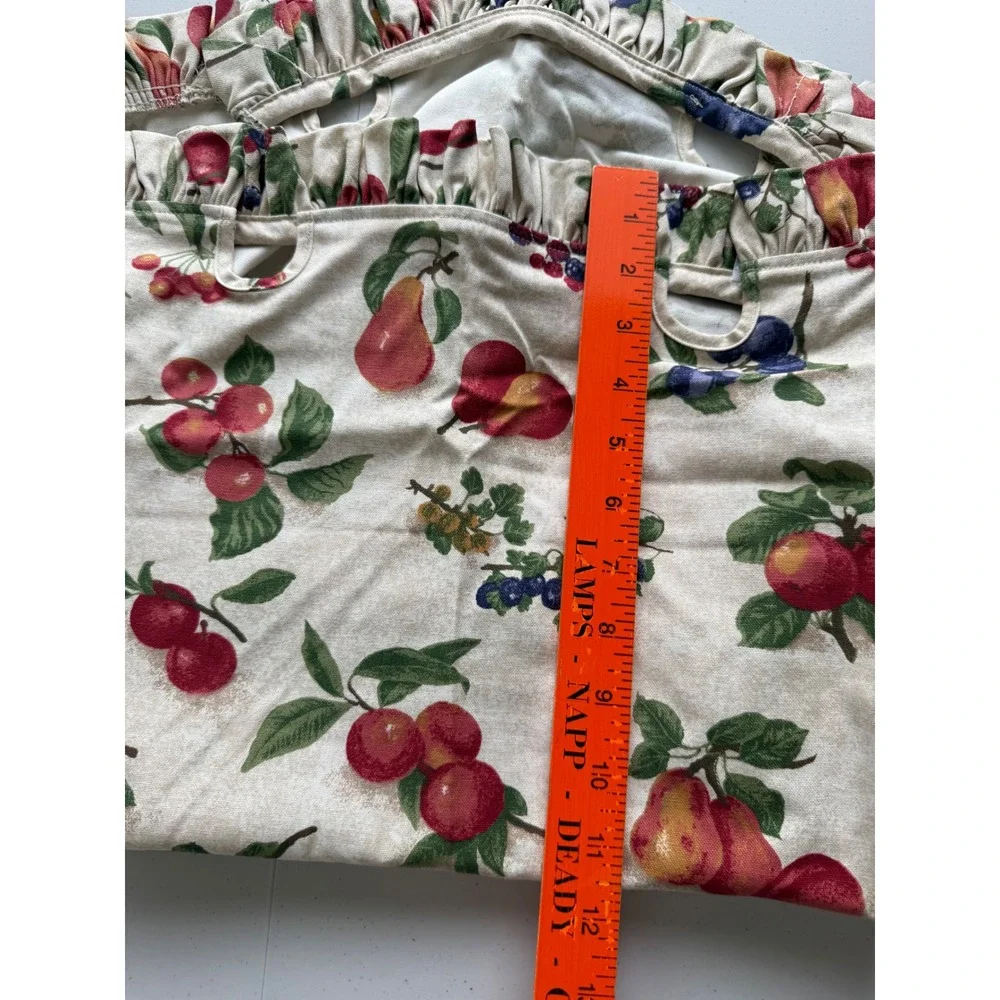 Longaberger Large Gathering Basket Fabric Liner Fruit Medley 16x10x11.5 Ruffled